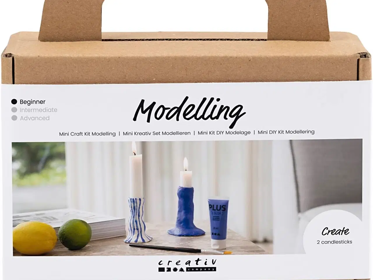 Billede 1 - Mini DIY Kit Modellering, Lysestage, ultra marine, 1 pk.