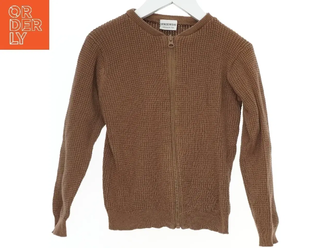 Billede 1 - Brun cardigan med lynlås fra Friends (str. 122)