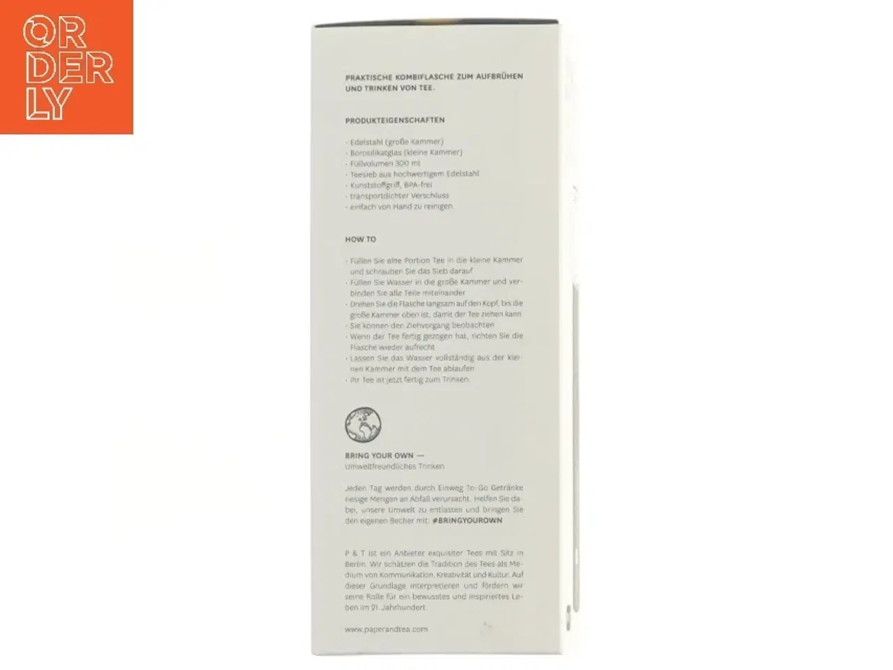 Billede 3 - Nomad flaske til te-brygning fra P & T (str. 22x7 cm)