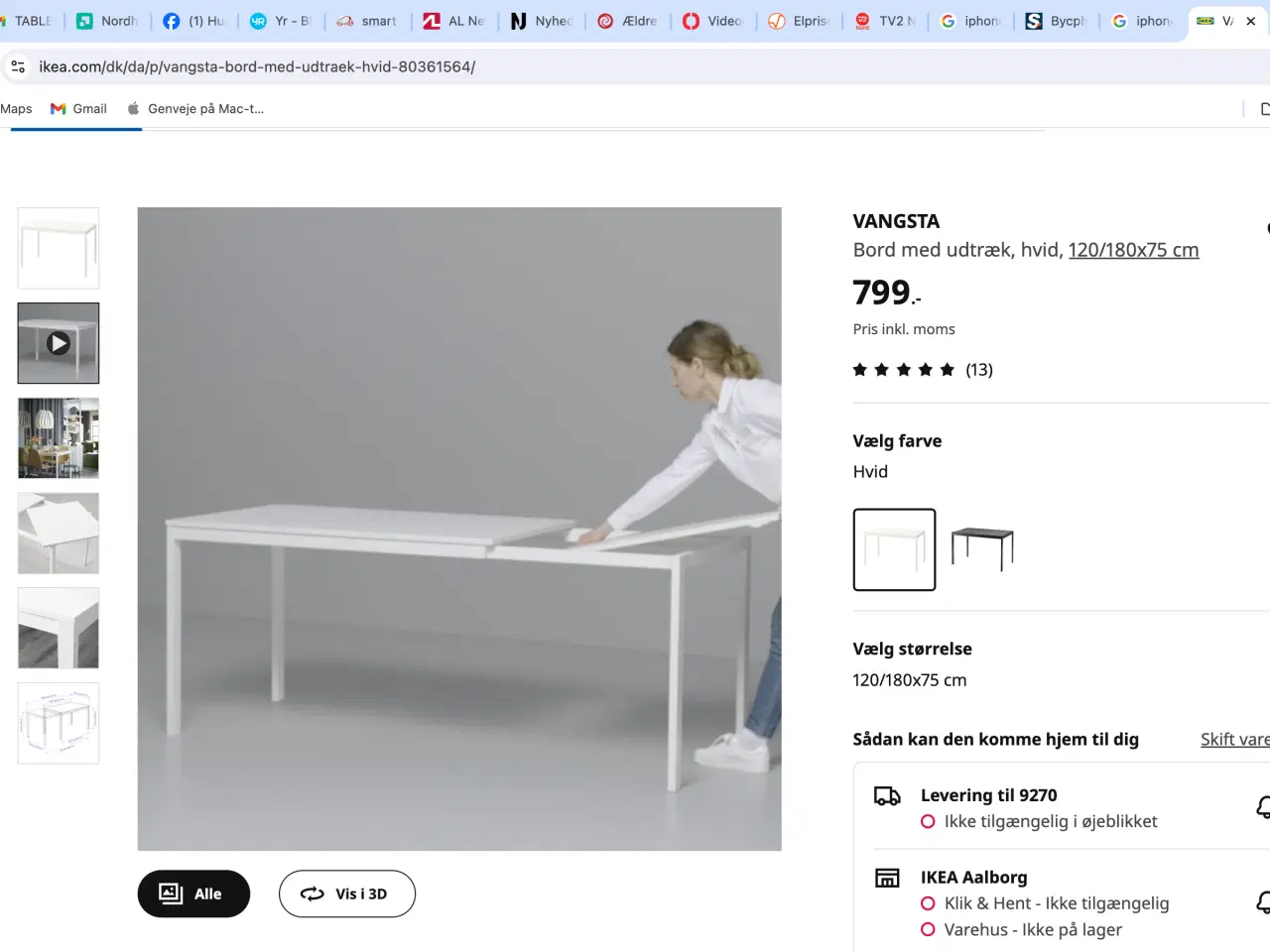 Billede 1 - Hvidt Ikea spisebord