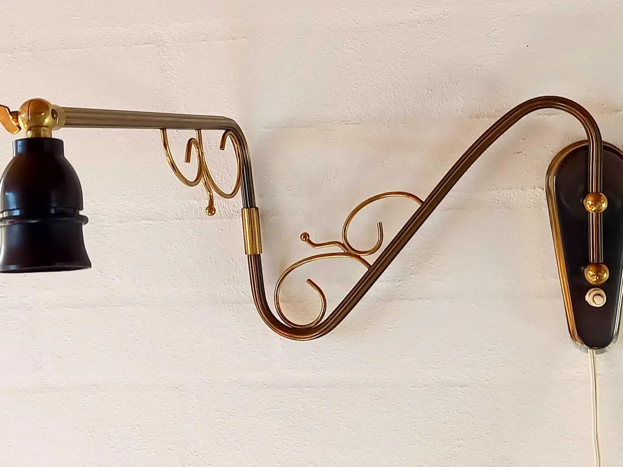 Billede 2 - Svingarmslampe i messing 