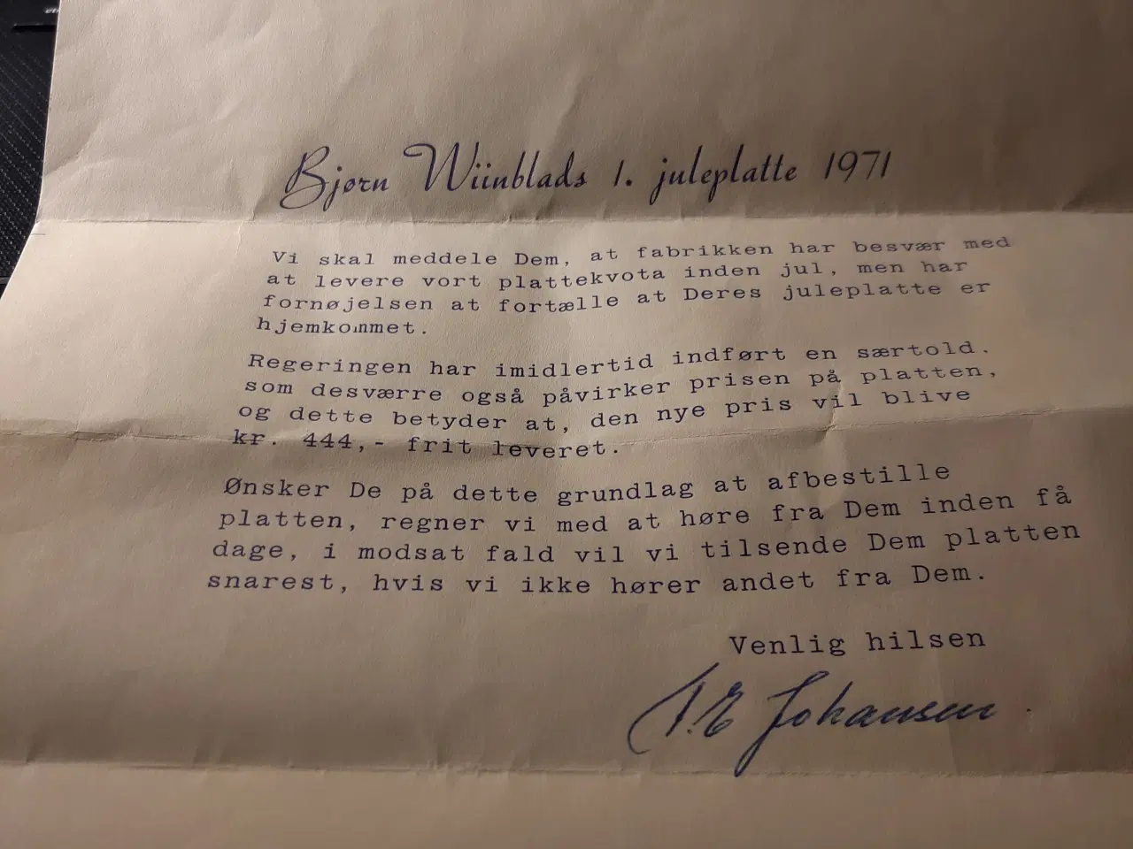 Billede 2 - Bjørn Wiinblad Juleplatte 1971