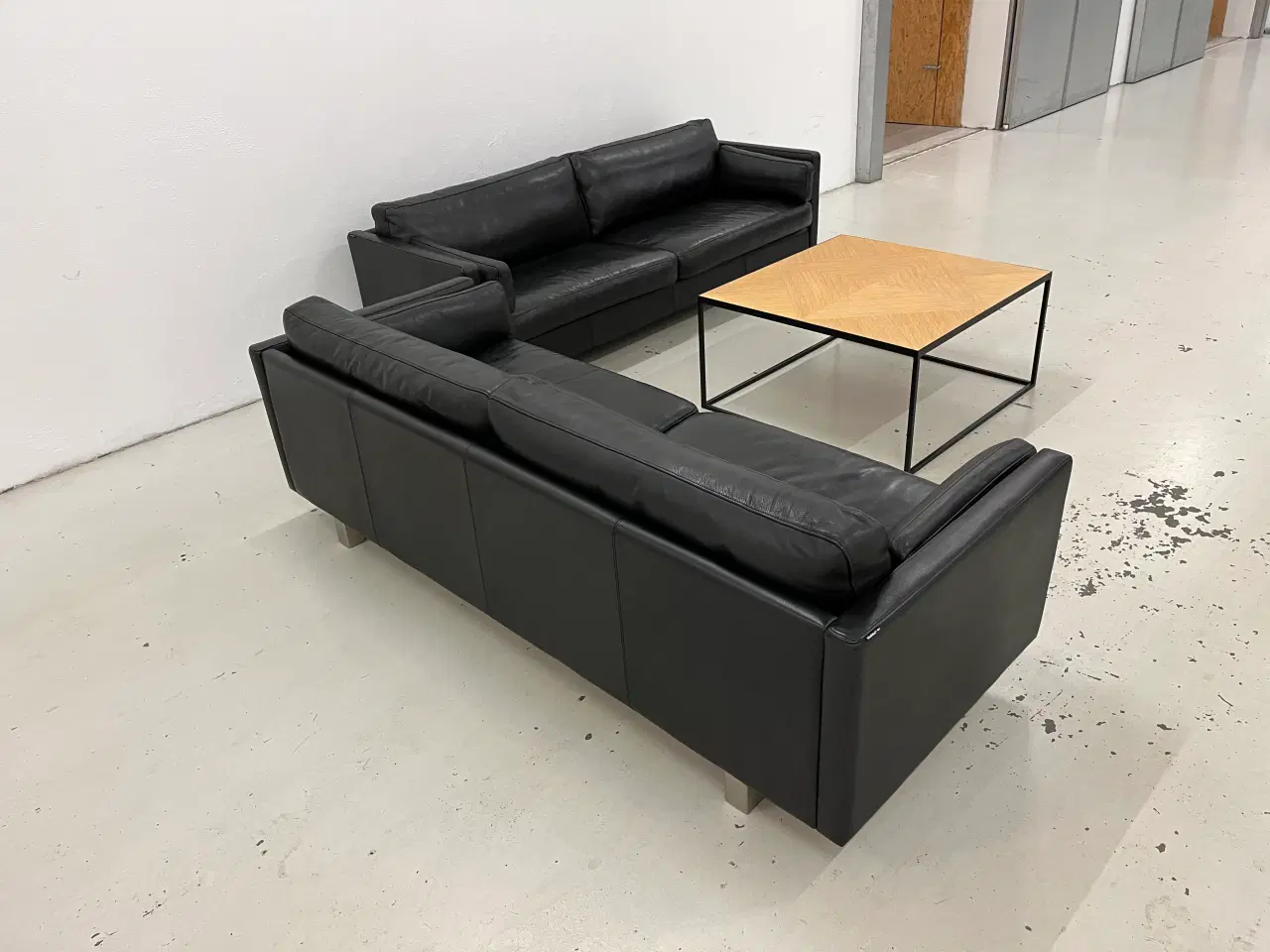 Billede 4 - Skalma Bonn 2x3 Pers.Sofaer i sort okselæder 625.