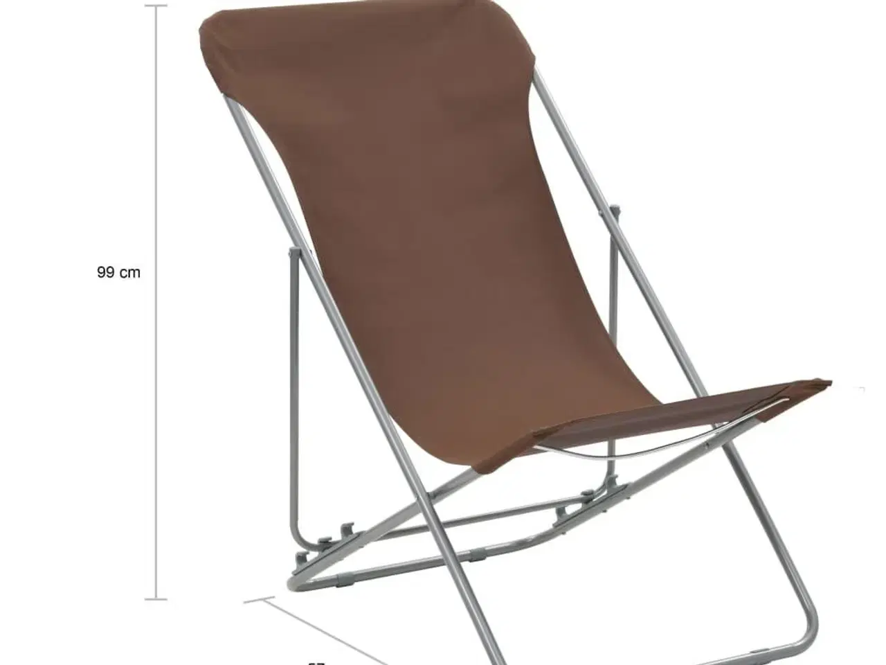 Billede 10 - Foldbare strandstole 2 stk. stål og oxfordstof brun