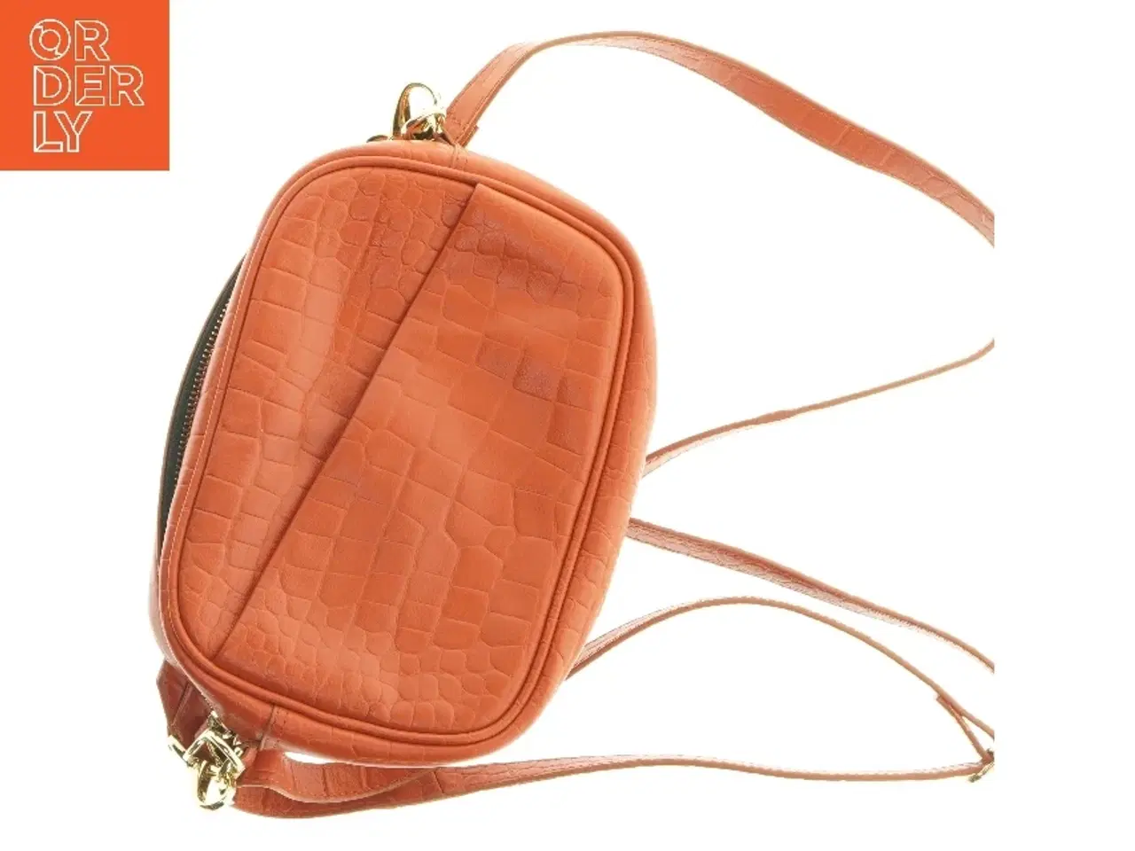 Billede 6 - Lille orange skuldertaske (str. 26 x 19 cm)