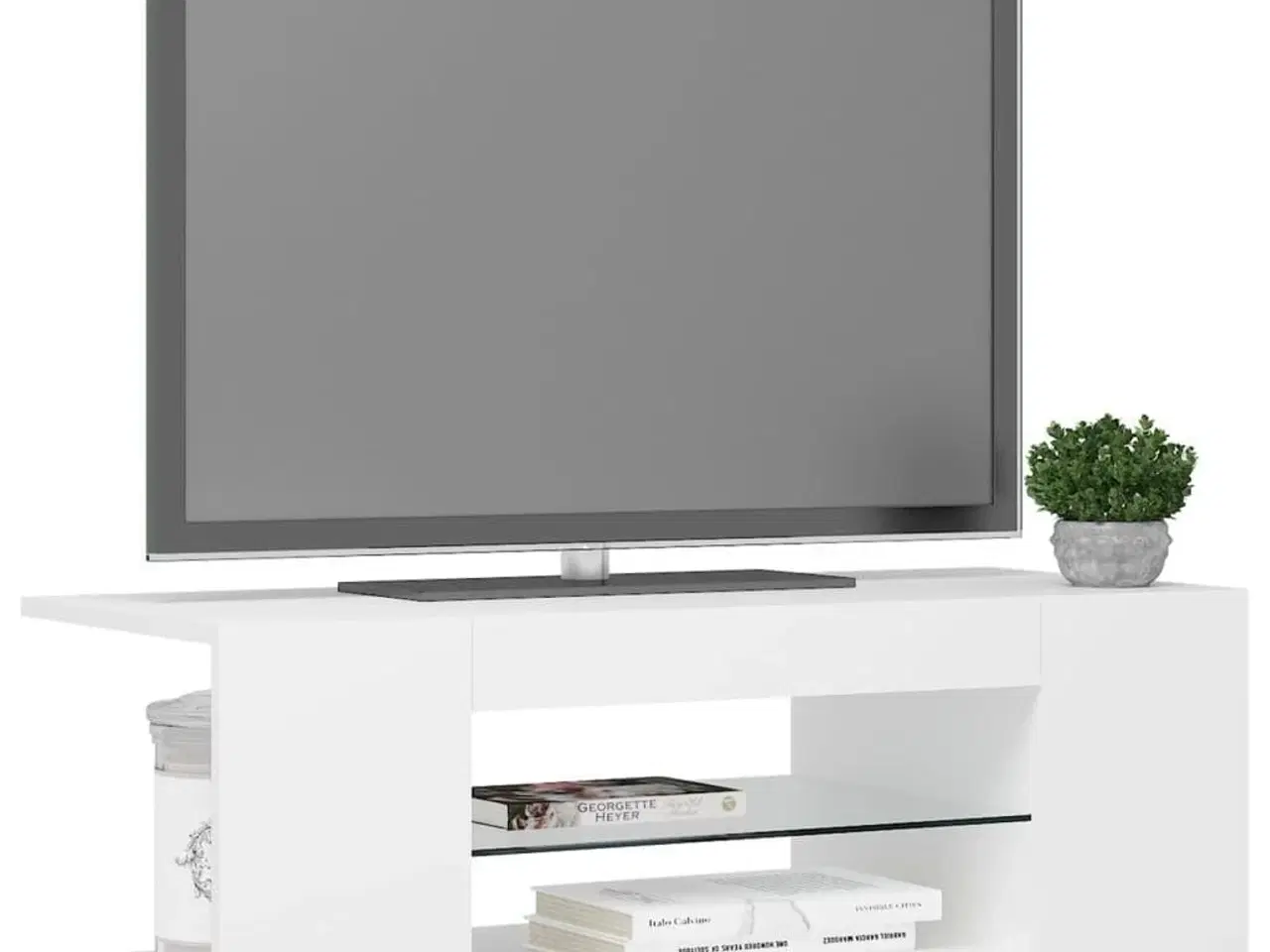 Billede 6 - Tv-skab med LED-lys 90x39x30 cm hvid