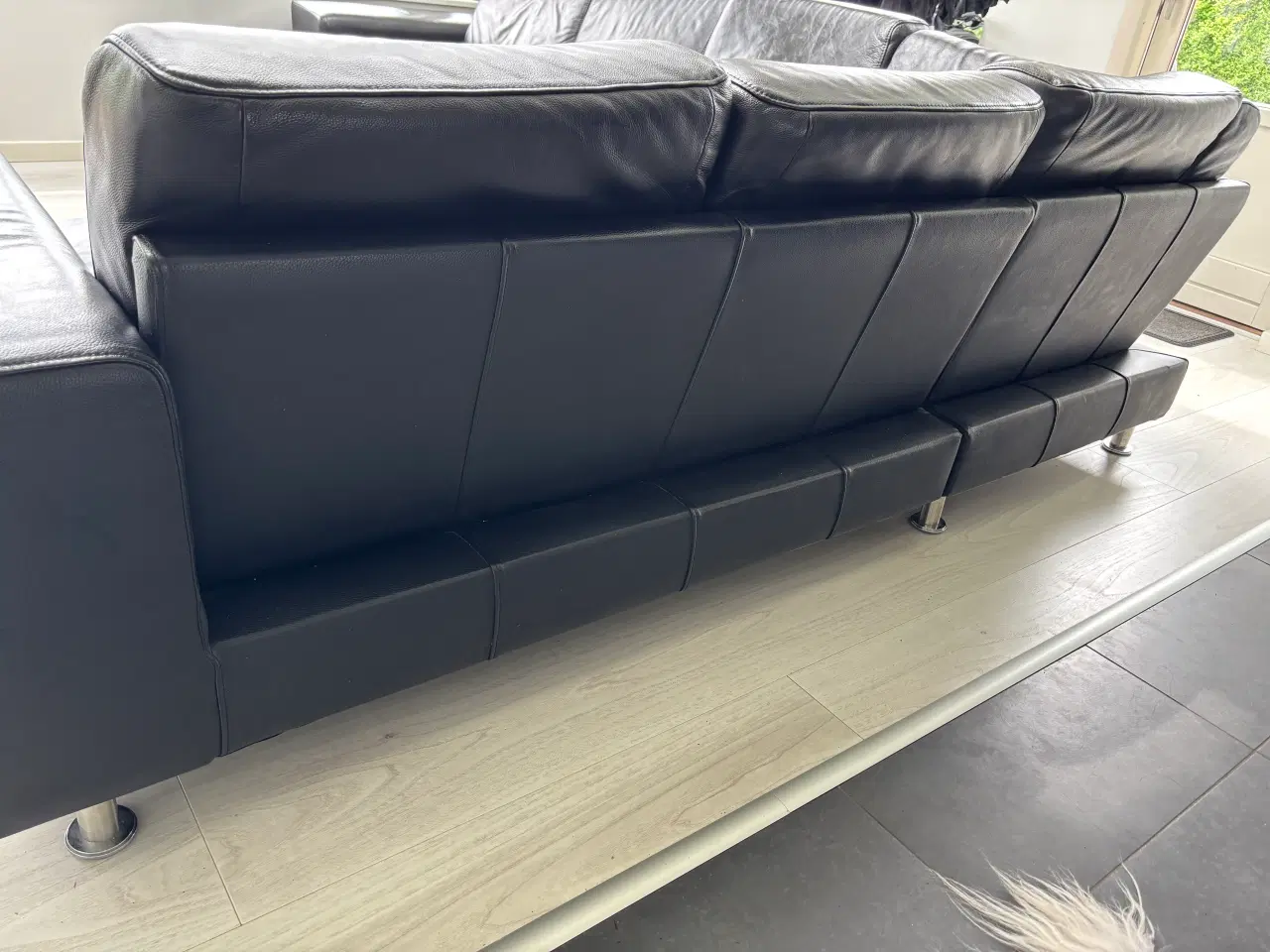 Billede 4 - Lædersofa i ægte læder med chaiselong