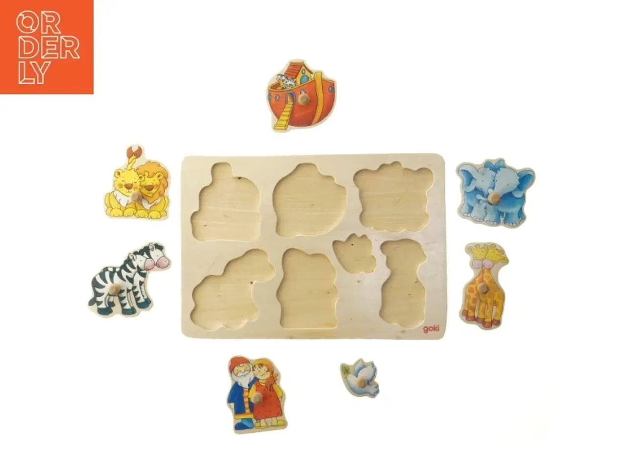 Billede 2 - Træ puslespil med dyremotiver fra Goki (str. 30x20,5 cm)