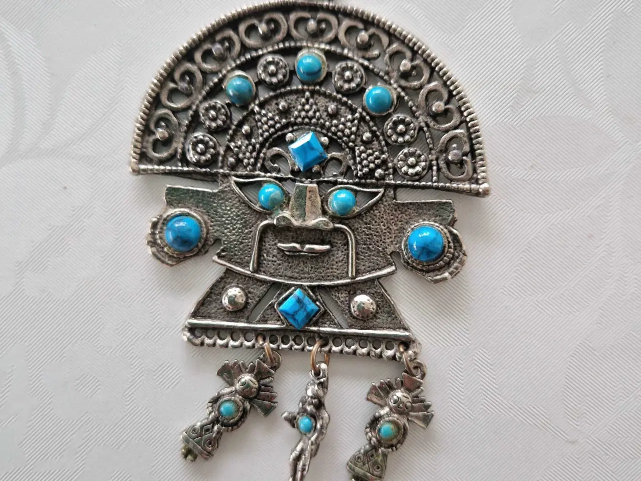 Billede 1 - Sydamerikansk vedhæng med turkis 