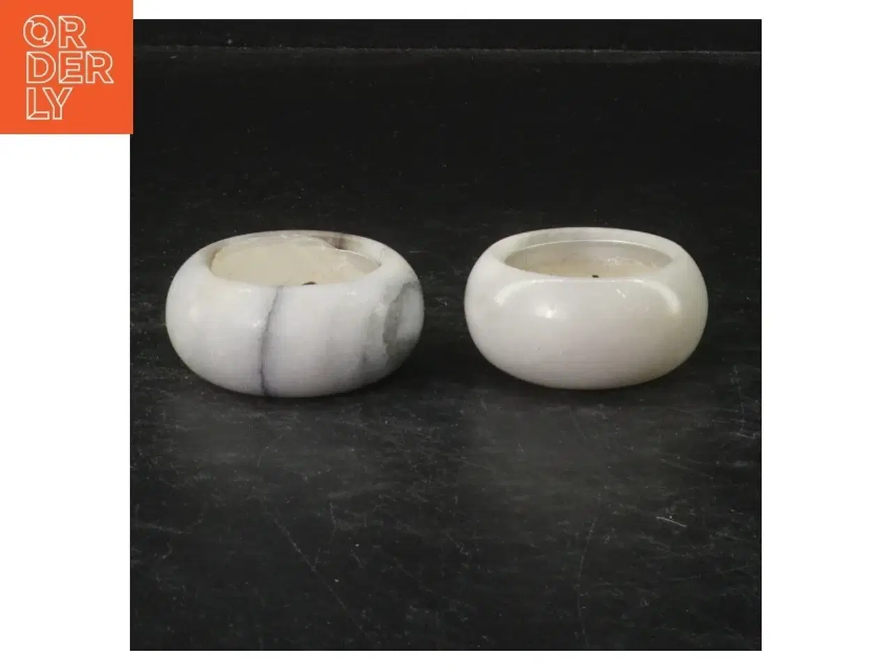 Billede 1 - Marmor fyrfadsstager sæt (str. Ø 6 cm. 2 styk)