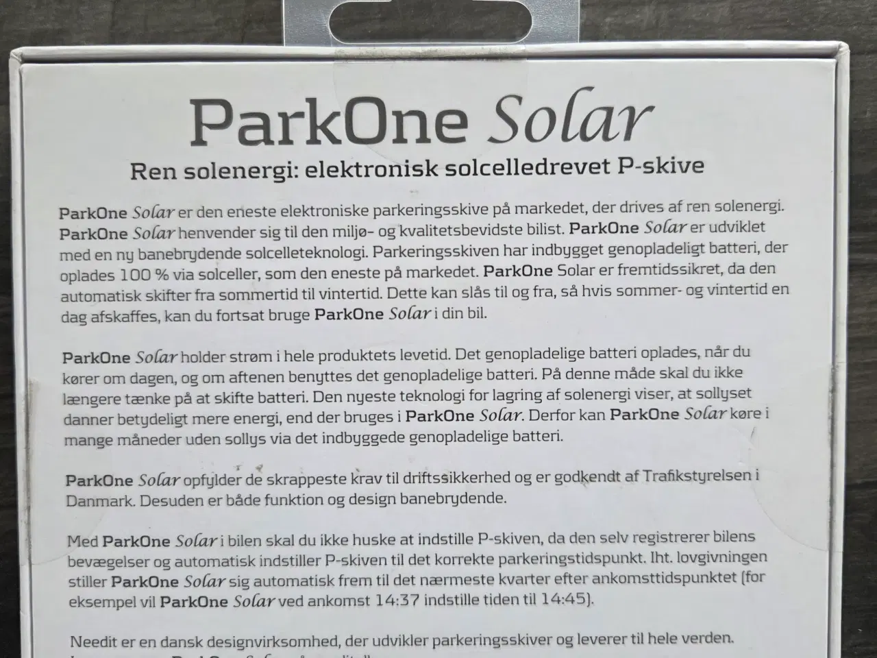 Billede 3 - Parkone solar p-skive helt ny