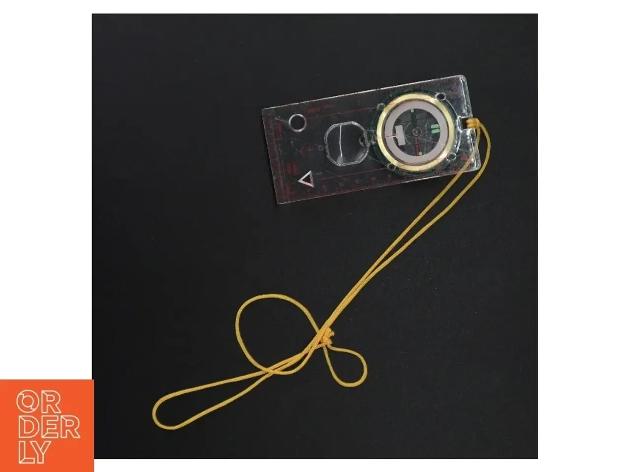 Billede 2 - Transparent kompas med gul snor (str. 13 x 6 cm)
