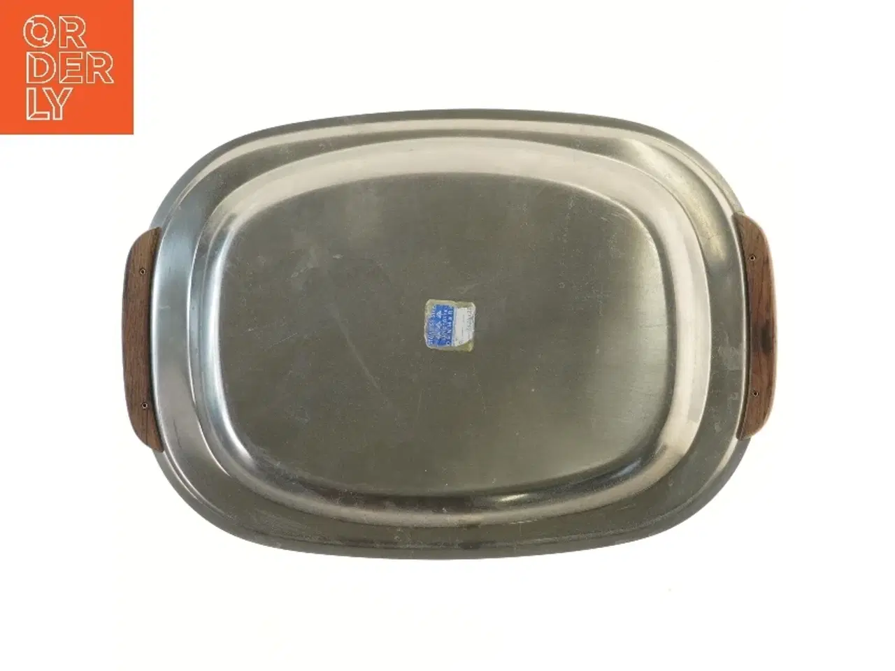 Billede 2 - Metalbakke med træhåndtag fra Lundtofte (str. 40x27 cm)