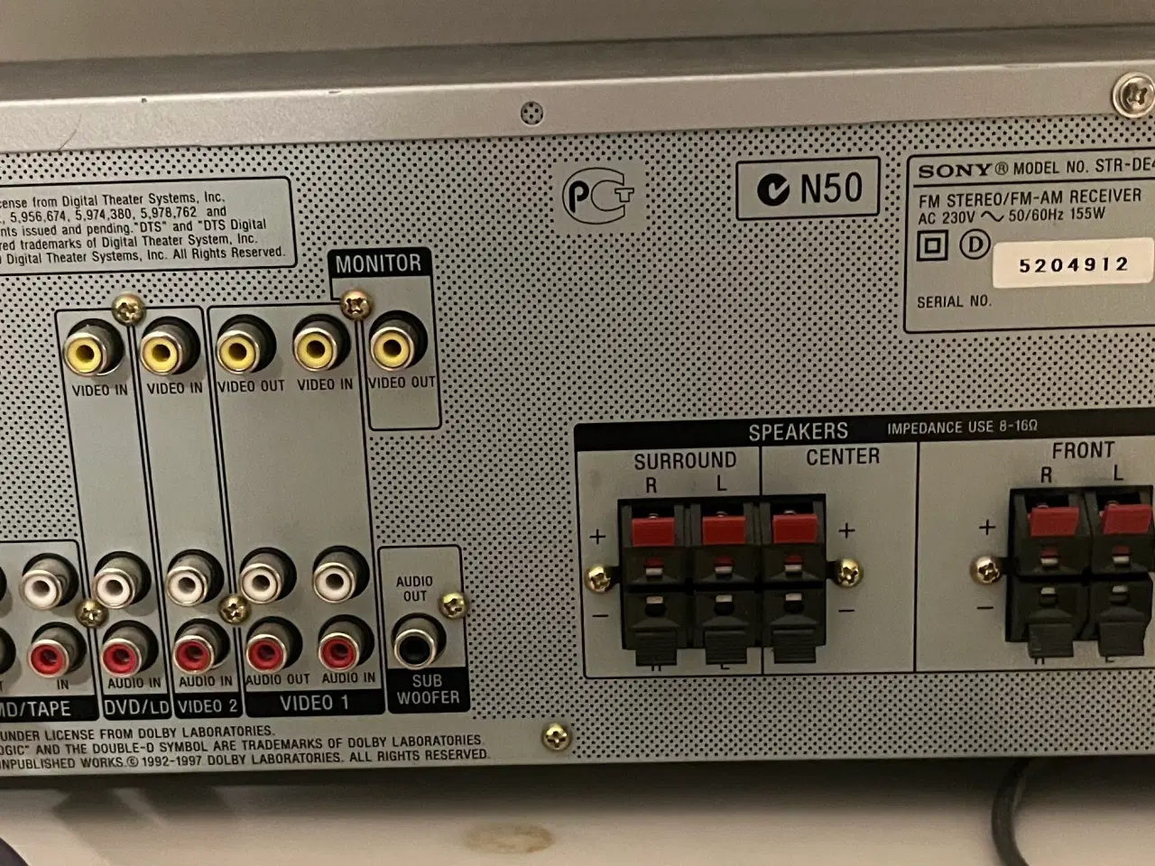 Billede 2 - Forstærker Sony Str-de 485e 