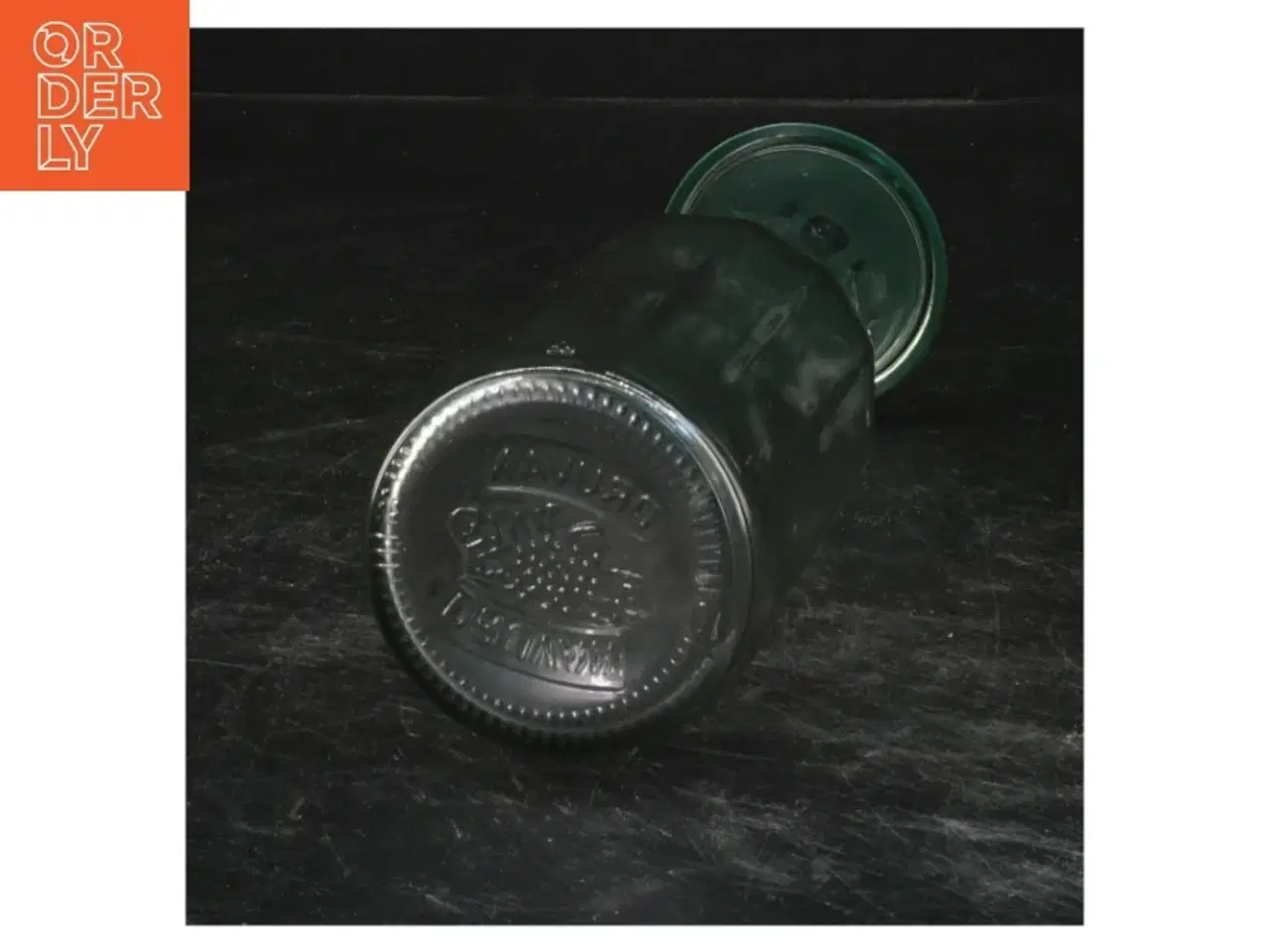 Billede 2 - Glasflaske med grøn prop fra Druvan (str. 21 cm)