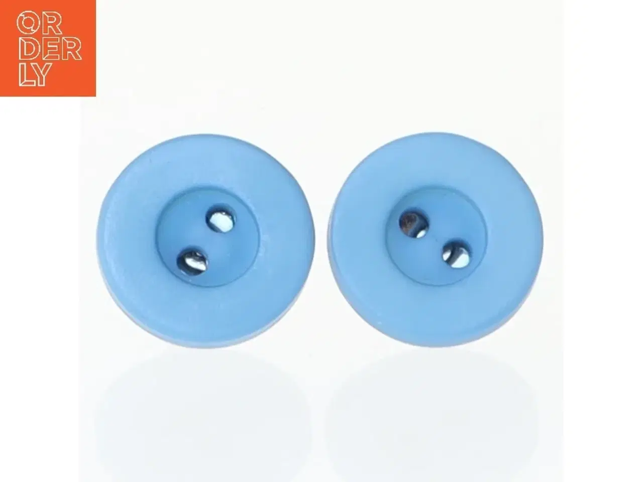 Billede 2 - Blå knapformede øreringe (str. 1 cm)