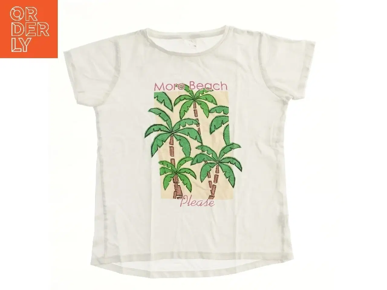 Billede 2 - Hvid T-shirt med palmemotiv fra Zara (str. 140)