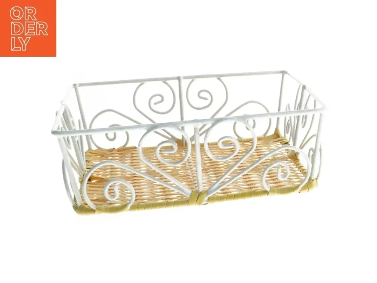 Billede 2 - Flettet kurv med metalramme (str. 19x19 cm)