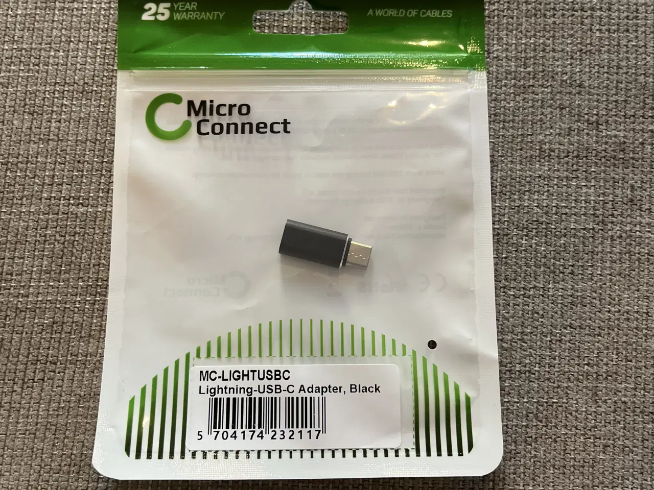 Billede 1 - MicroConnect Lightning til USB-C adapter, sort