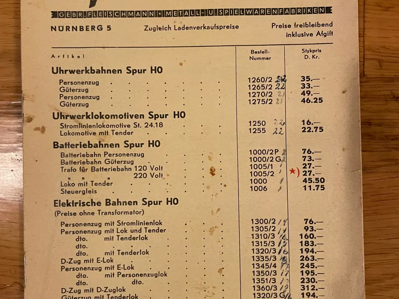 Billede 2 - Fleischmann modeltog 1956 papirmateriale
