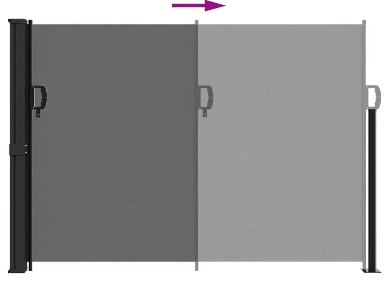 Billede 5 - Sammenrullelig sidemarkise 140x600 cm sort