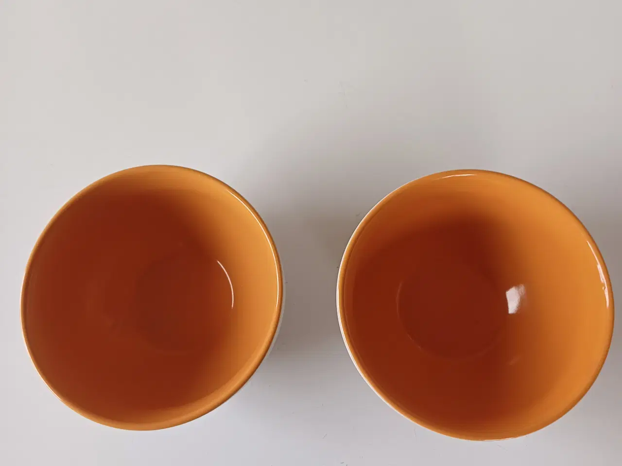 Billede 3 - Keramikskåle sæt i Orange / White