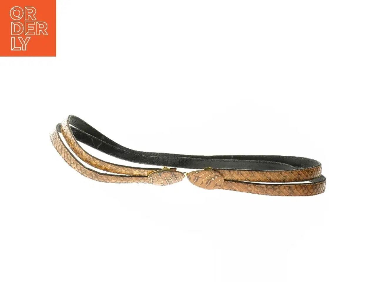 Billede 1 - Brunt slangeskind bælte (str. 85 cm)