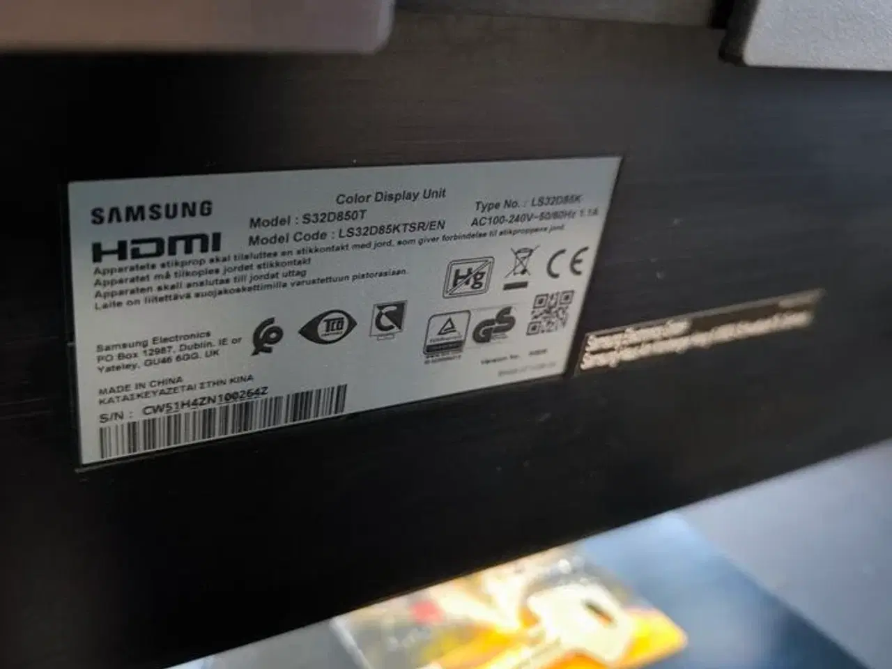 Billede 2 - Computerskærm SAMSUNG S32D850T