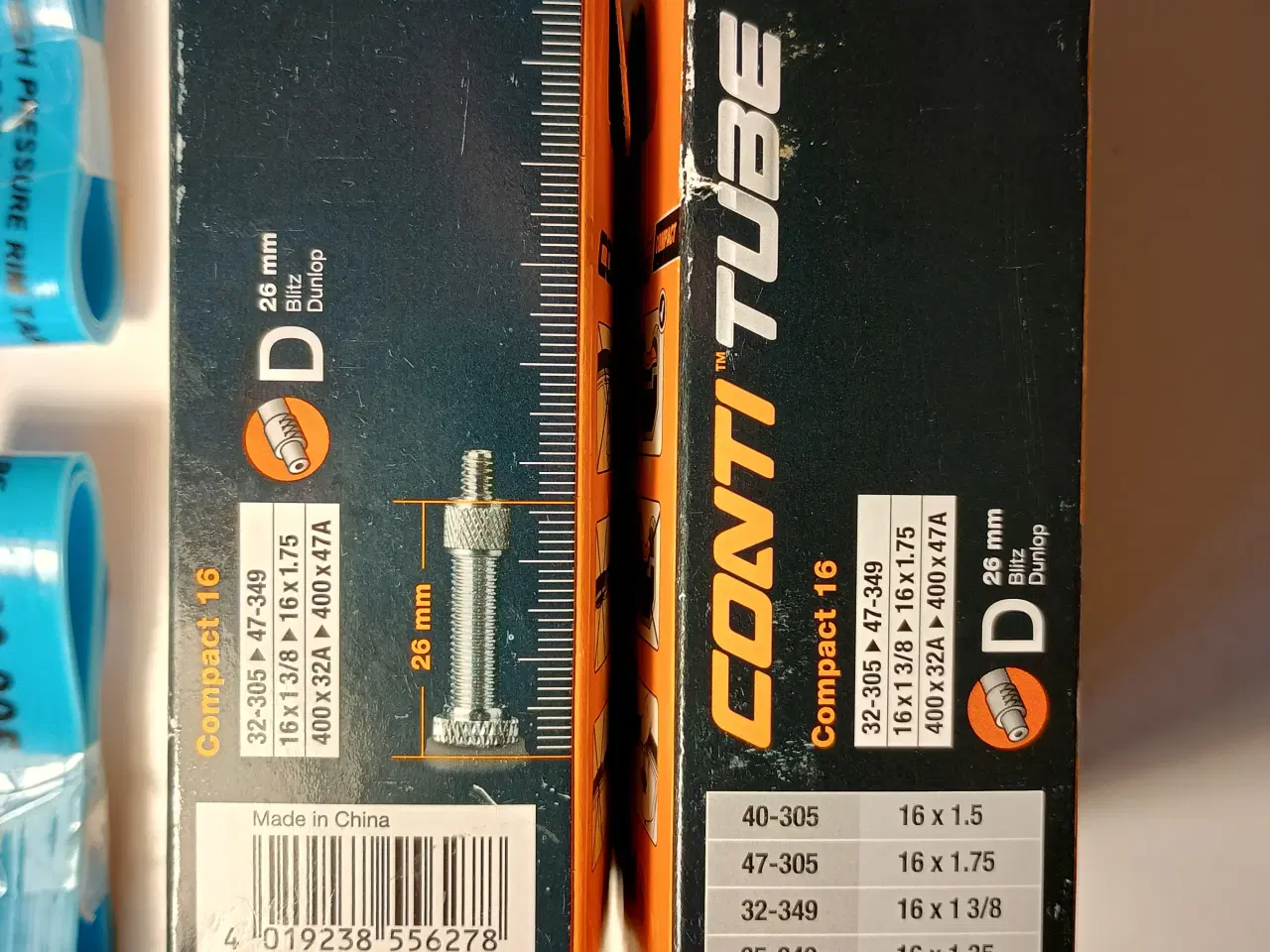 Billede 2 - Continental cykelslanger til 16" hjul, 2 stk.