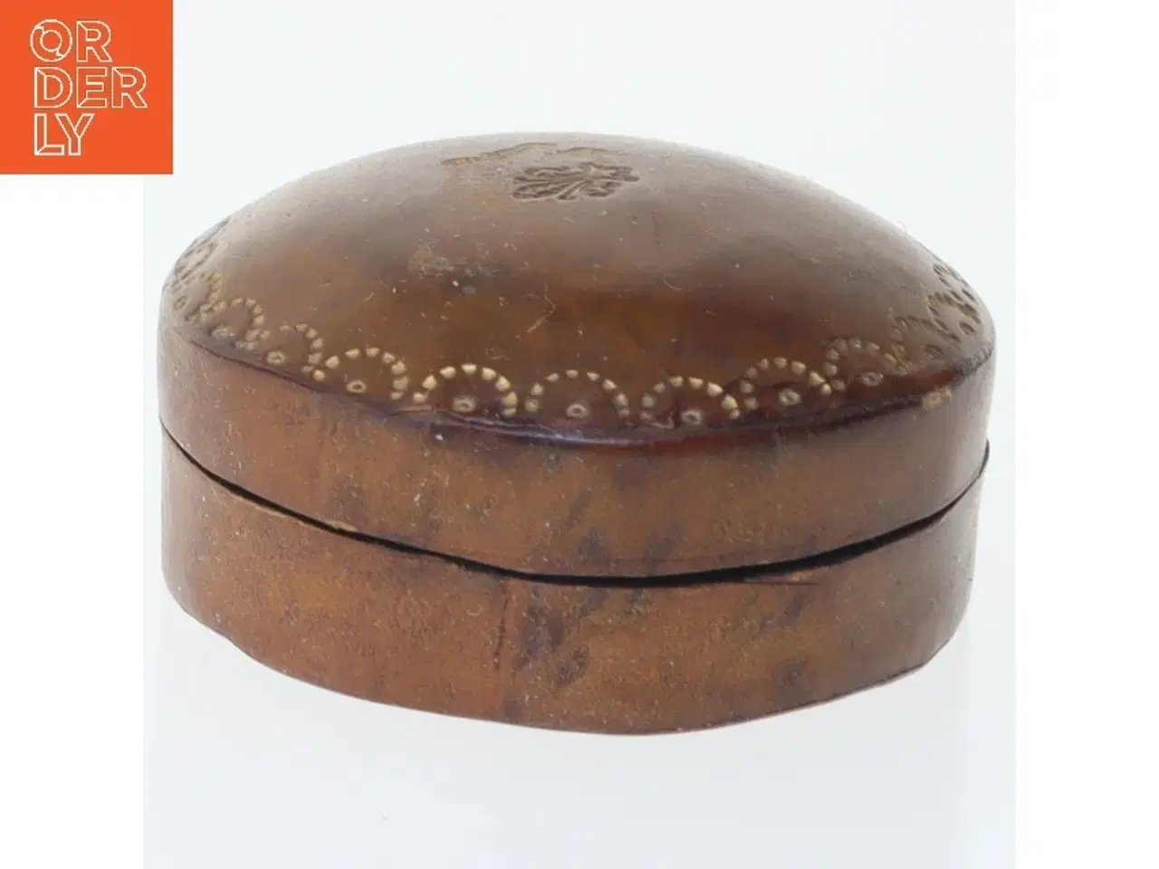 Billede 1 - Antik læderæske (str. 4,5 cm)