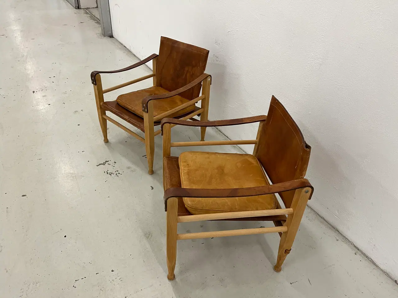 Billede 5 - Aage Bruun & Søn Safaristole med cognac kernelæder