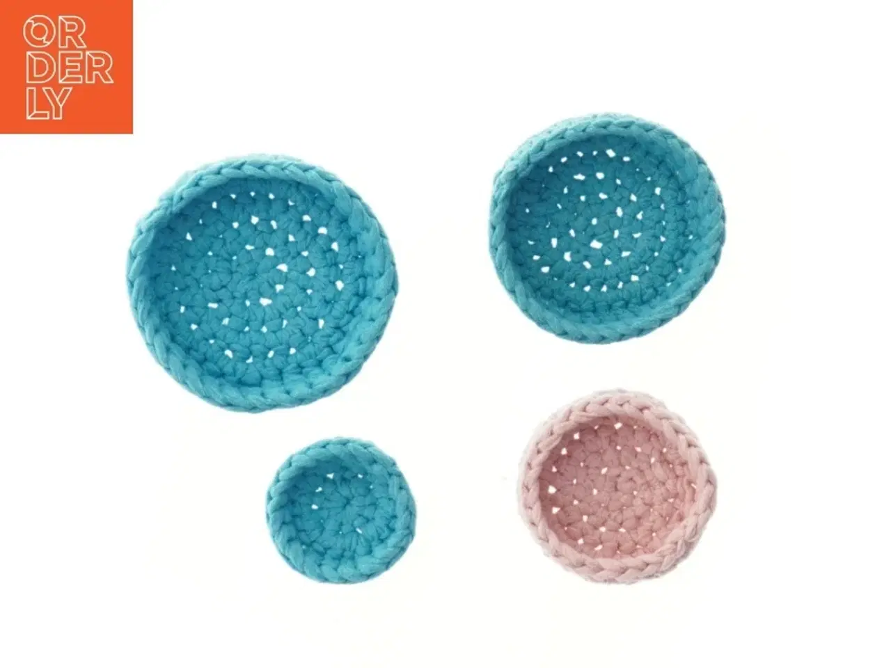 Billede 2 - Hæklede kurve (str. Ø 7 & 9 & 10,5 & 11,5 cm)