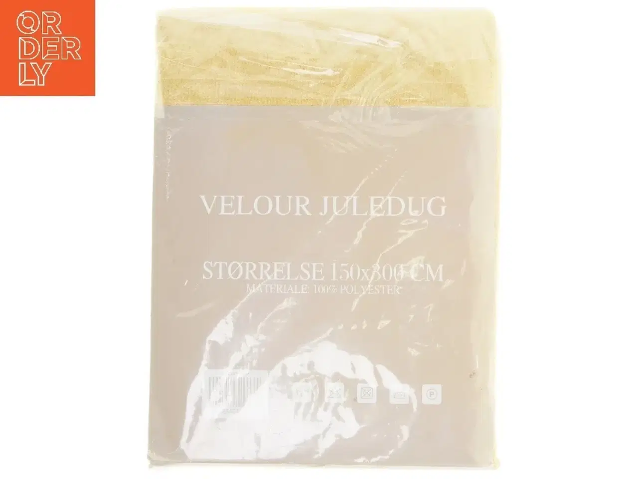 Billede 1 - Velour juledug i guld (str. 150x300 cm)