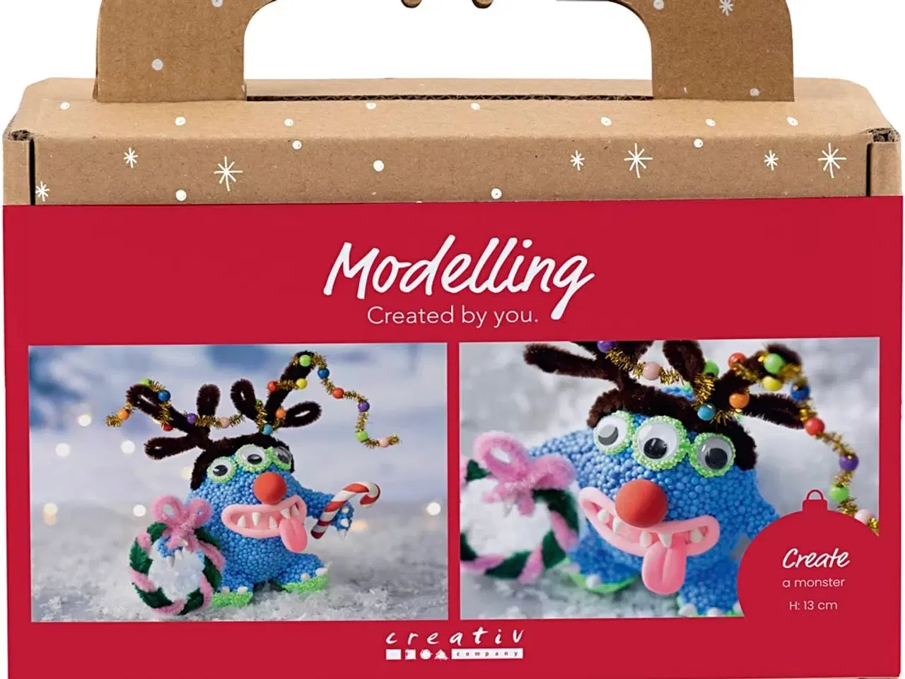 Billede 1 - Mini DIY Kit Modellering, Rensdyrmonster, ass. farver, 1 pk.