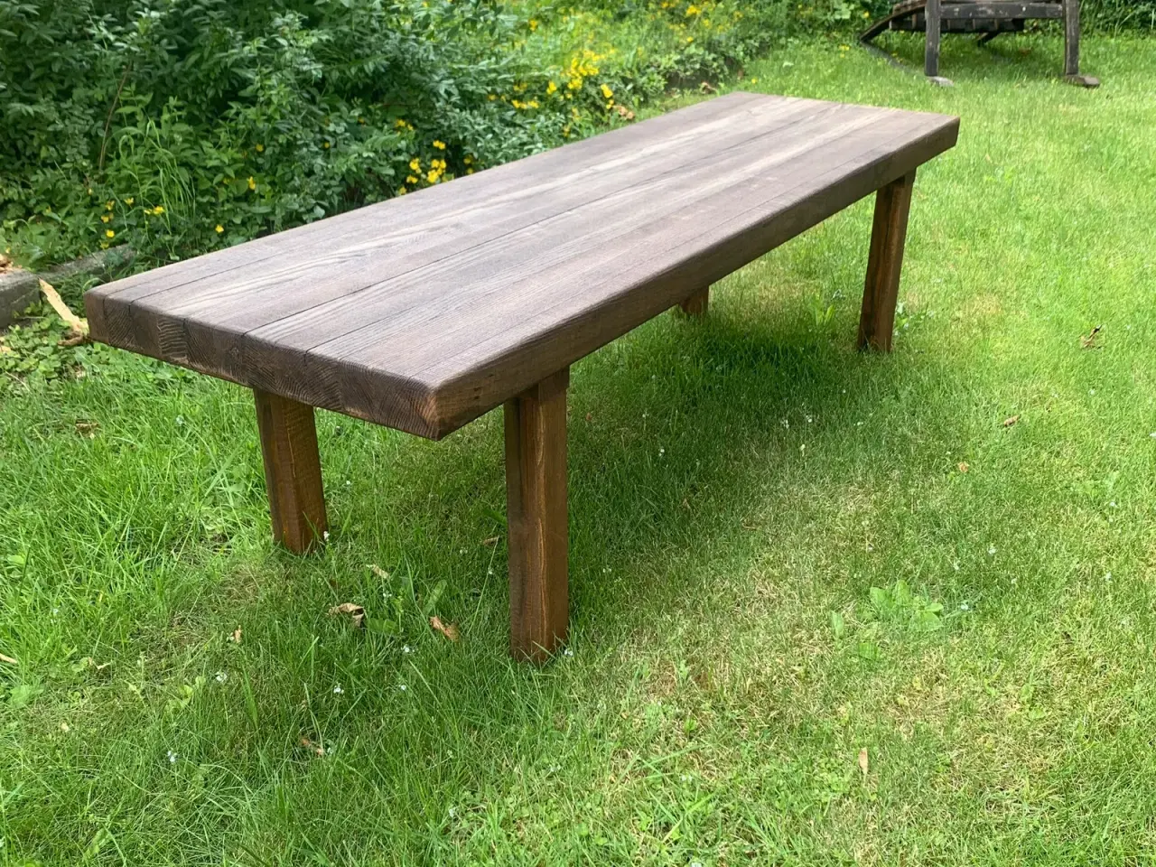 Billede 3 - Eksklusiv og rustik havebænk i massivt egetræ
