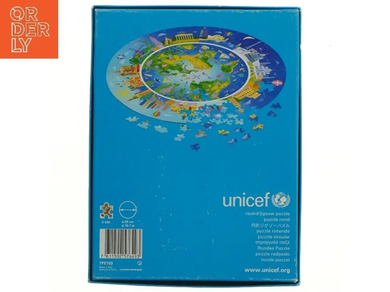 Billede 3 - Rundt UNICEF puslespil med 500 brikker fra Unicef (str. 500 brikker cm)