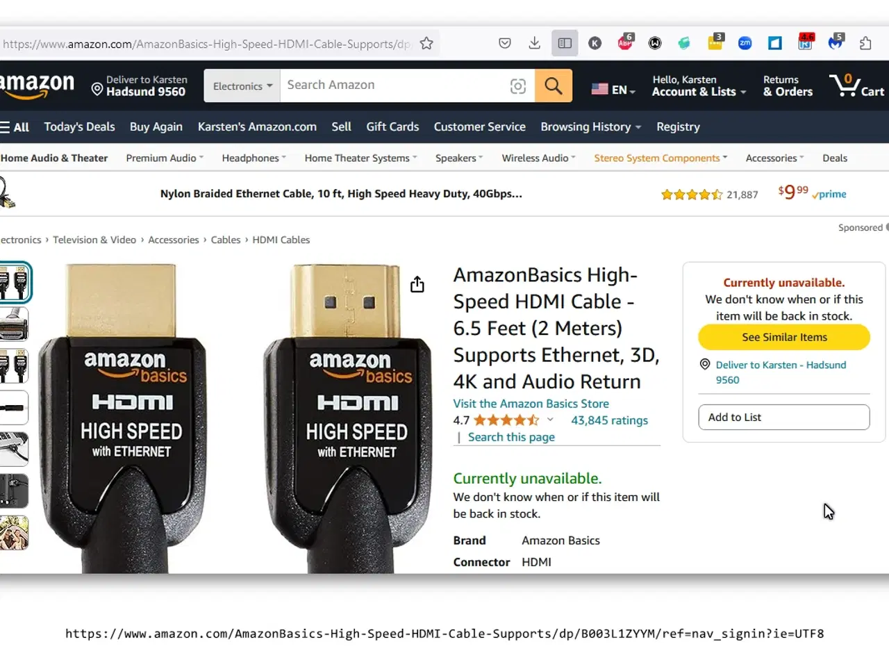 Billede 6 - AmazonBasics HDMI kabler med ethernet - 4 stk.