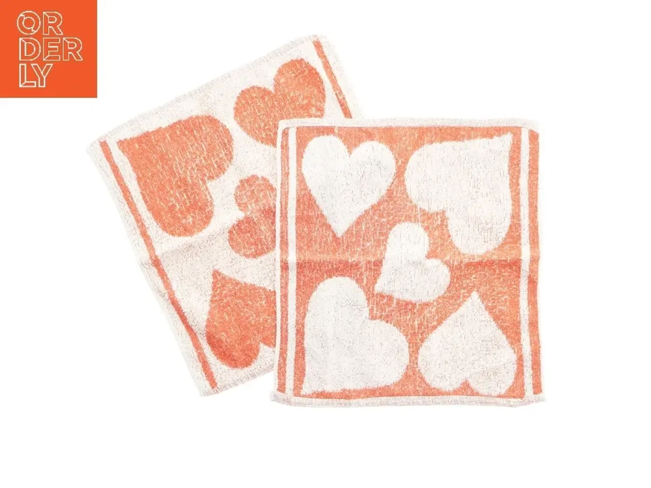 Billede 1 - To bomuldsklude med hjerte design (str. 25x27 cm)