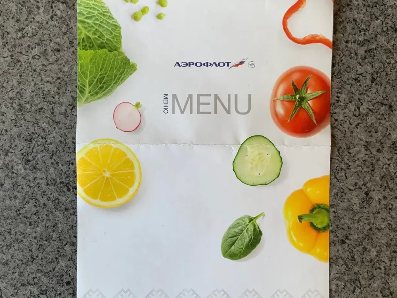 Billede 1 - Menu fra Aeroflot Business Class