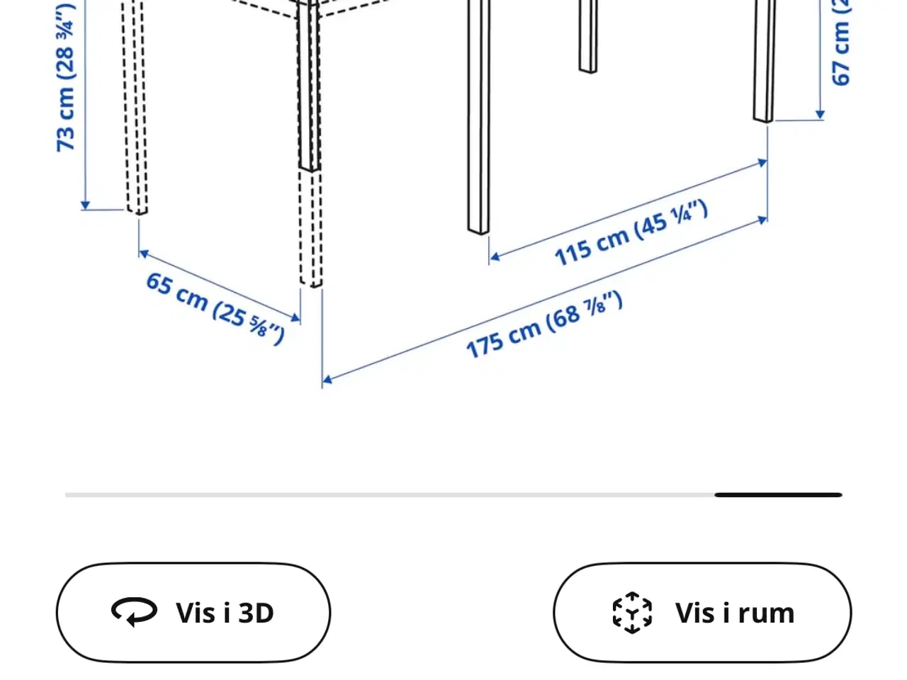Billede 7 - Vangsta (Nu kaldet Vihals) spisebord m udtræk IKEA