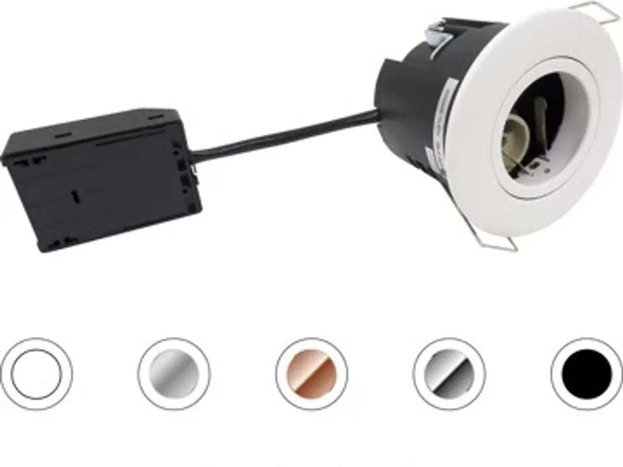 Billede 1 - Rundt indbygningsspot i hvid. Velegnet