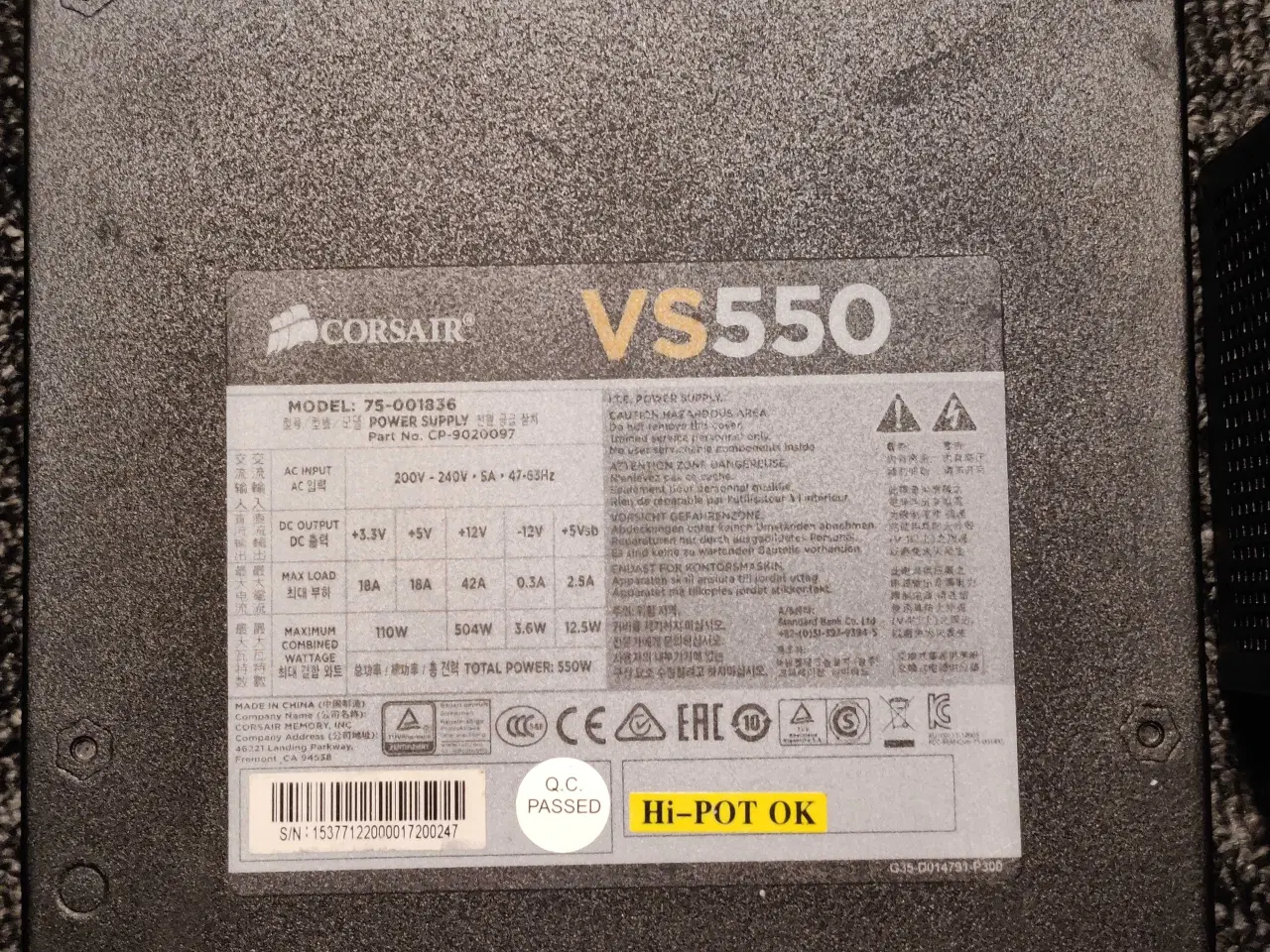 Billede 2 - Corsair VS550 x2 stk 