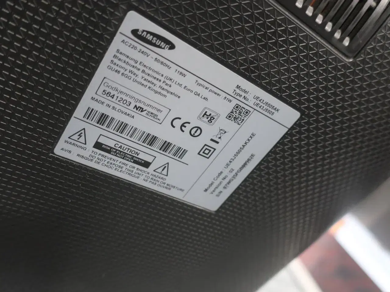Billede 3 - Fjernsyn 43" SAMSUNG UE43J5505AK