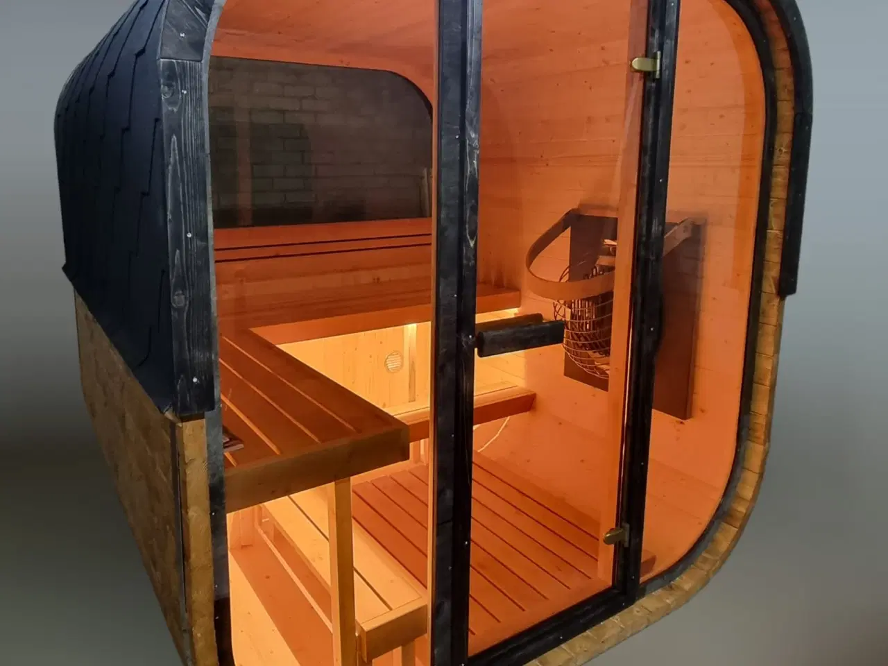 Billede 2 - Ny unik stil CUBE sauna med HUUM 9kw ovn og WIFI