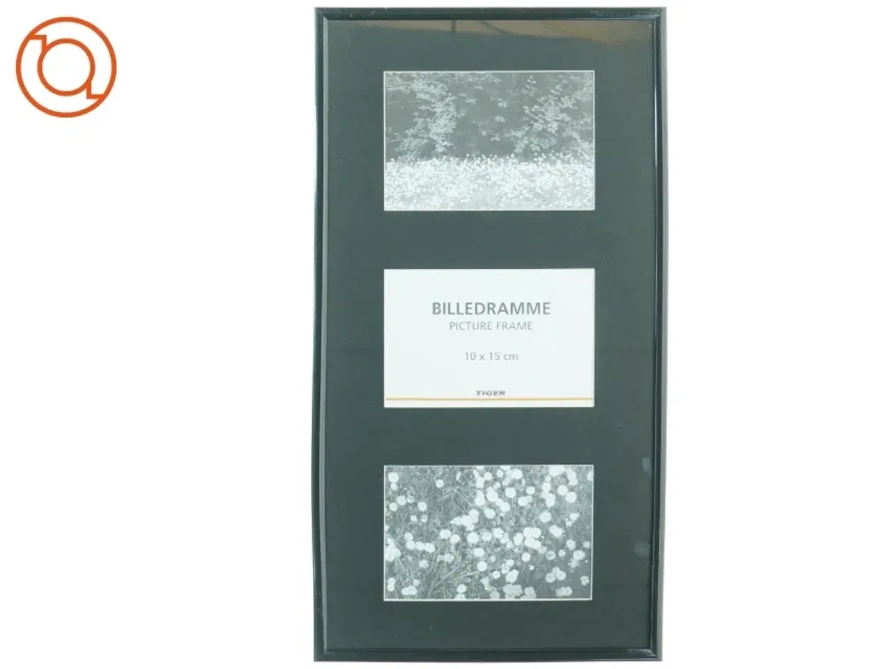 Billede 1 - Sort billedramme til tre billeder fra Tiger (str. 46 x 25 cm)