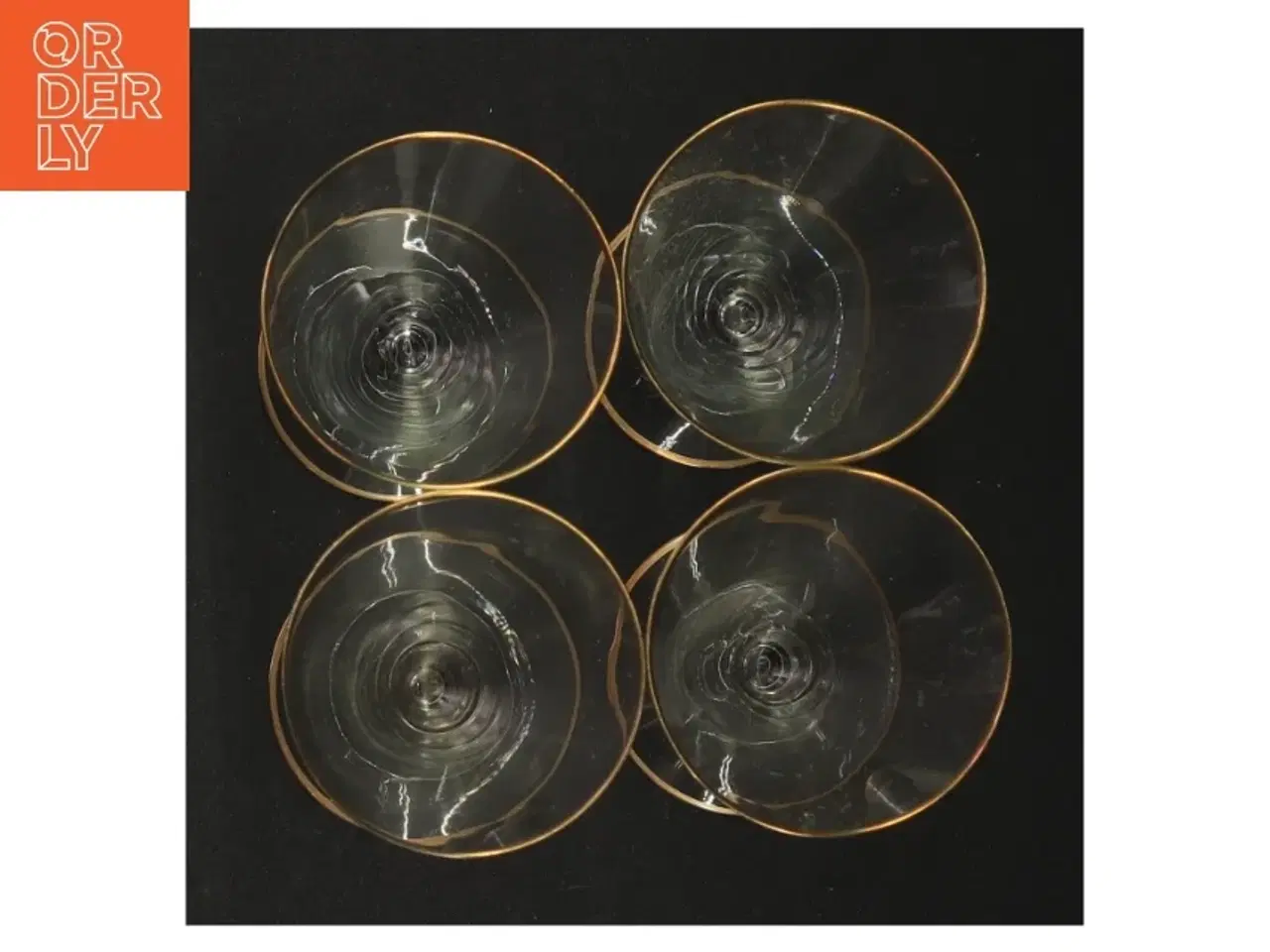 Billede 3 - Vintageglas med guldkant (str. 10 x 6 cm)