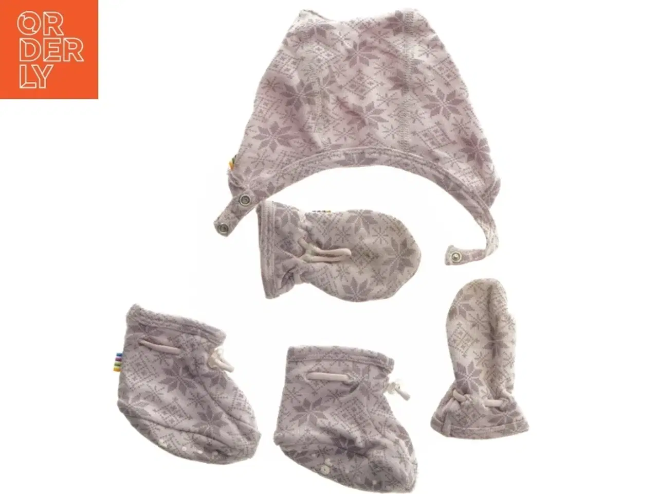 Billede 2 - Joha uld sæt hue, vanter og futsko (0-6 mdr)