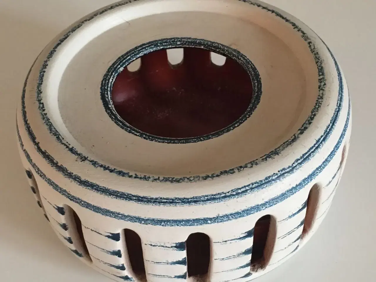 Billede 1 - Keramik lysestage til fyrfadslys 17 cm