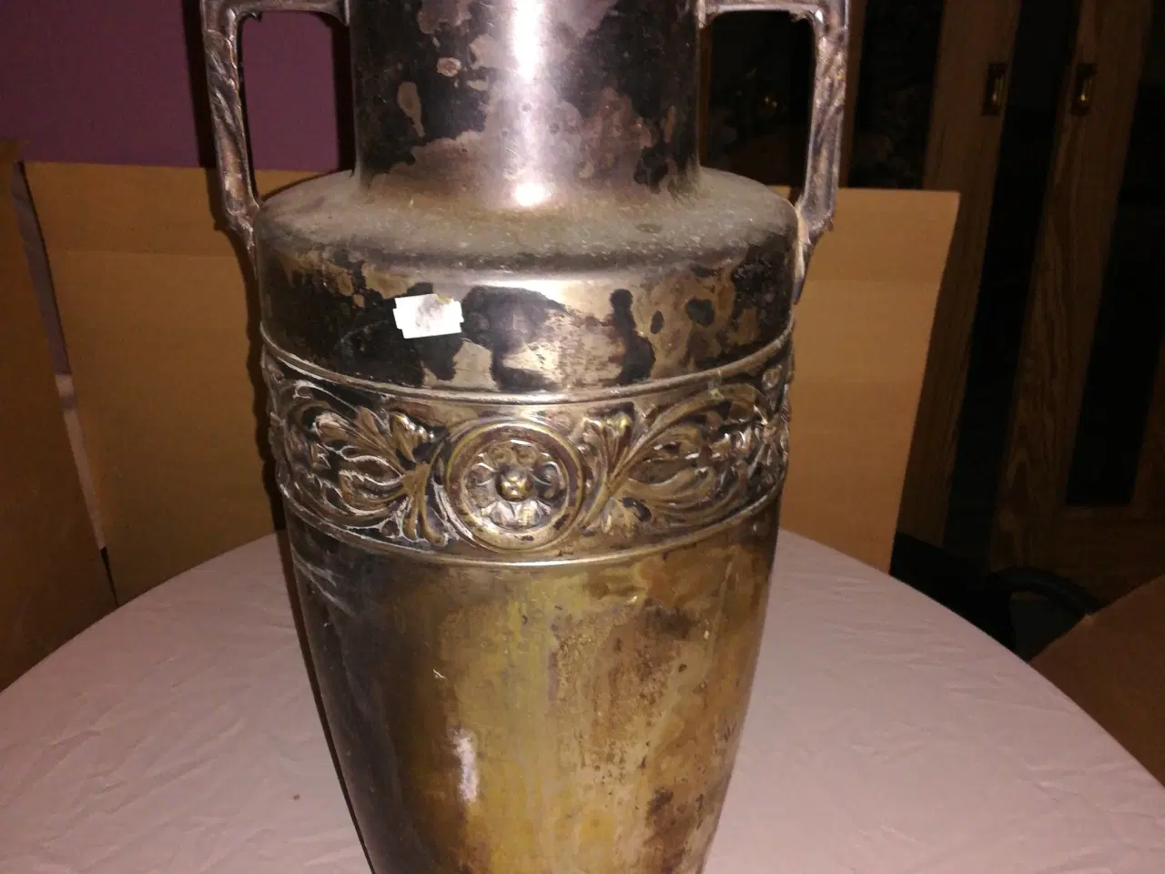 Billede 4 - Vase forsølvet 50 cm høj. 