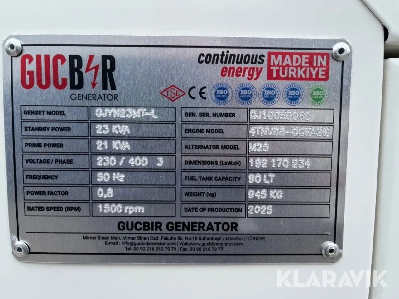 Billede 7 - Diesel generator Gucbir GJYN23MT-L